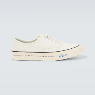 wholesale luxury Visvim Logan Deck Lo Sipe canvas sneakers in white