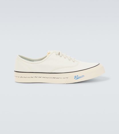 wholesale luxury Visvim Logan Deck Lo Sipe canvas sneakers in white